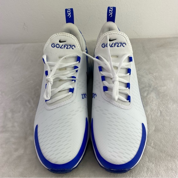 New Nike Air Max 270 White Racer Blue Black CK6483-106 Men's Golf Shoe - Picture 4 of 12